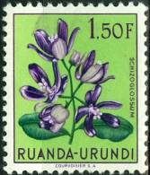 RUANDA URUNDI, 1953,FLORA, FIORI,  FLOWERS, SCHIZOGLOSSUM, FRANCOBOLLO NUOVO (MLH*), Scott 124, YT 187, Bel 187 - Neufs