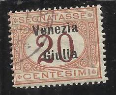 VENEZIA GIULIA 1918 SEGNATASSE POSTAGE DUE TASSE TAXES CENT. 20 C USATO USED OBLITERE' - Vénétie Julienne