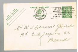 C715 - Carte N° 112 Oblitérée Liège, Flamme Le Raisin Frais Nourrit Et Guérit - Cartes Postales 1934-1951