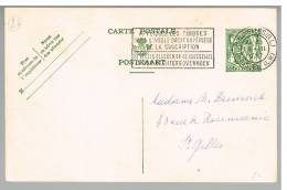 C716 - Carte N° 112 Oblitérée Bruxelles, Flamme Appliquez Les Timbres ... - Briefkaarten 1934-1951