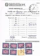 1022- Italia Storia Postale 1.12.1985 Mod 32-O Affrancato Con  Valori Segnatasse 7 X   £. 500 +  £. 100 - Portomarken