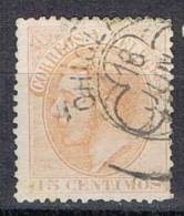 Sello 15 Cts Alfonso XII 1882, Fechador Trebol CHICLANA (Cadiz), Num 210 º - Gebraucht