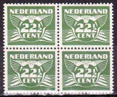 1941 Vliegende Duif 22½ Cent Groen In Postfris Blokje Van 4 NVPH 387 - Ongebruikt