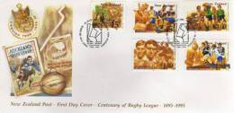 Nouvelle-Zelande. Centennaire Du Rugby League Dans Le Pays. FDC 1995 - Rugby