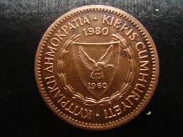 CYPRUS  1980  5 Mills Bronze  COIN USED In GOOD CONDITION. - Cipro