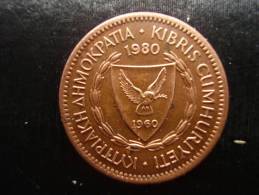 CYPRUS  1980  5 Mills Bronze  COIN USED In GOOD CONDITION. - Chipre