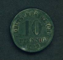 GERMANY  - 1919 10pf Circ - 10 Rentenpfennig & 10 Reichspfennig