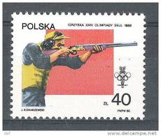 POLSKA / Pologne; Jeux Olympiques SEOUL ,TIR / Fusil  ; Yvert N° 2960 ;1988 , Neuf ** ; TTB - Summer 1988: Seoul