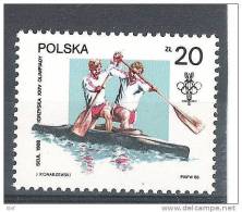 POLSKA / Pologne; Jeux Olympiques SEOUL ,Canoe Aviron  ; Yvert N° 2957 ;1988 , Neuf ** ; TTB - Summer 1988: Seoul