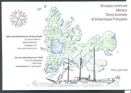 T20120609 Joint Issue Twin Issue Monaco TAAF Giant Petrel Kerguelen 2012 - Official Mixed Souvenir Card FDC - FDC