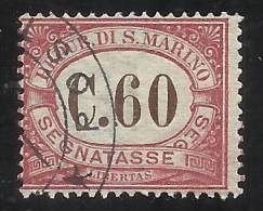 SAN MARINO 1924 SEGNATASSE TAXE DUE TASSE CENT. 60 USATO USED - Segnatasse