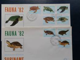 33/800    2  FDC   SURINAME - Tortues