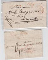 PRECURSEUR - DEUX  LETTRE GRIFFE APRES LE DEPART -1841-1848+PP+FRANCO A VOIR - 1830-1849 (Independent Belgium)