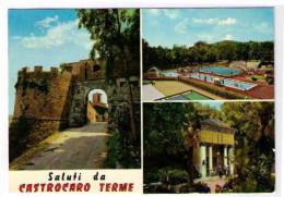 SALUTI DA CASTROCARRO TERME   ( FORLI - CESENA ) - PARTICOLARE DEL CASTELLO - PISCINA - TEMPIETTO - Cesena