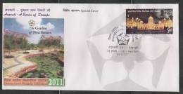 India  2011  The Garden Of 5 Five Senses  Lotus Pond  Special Cover # 43002  Indien Inde - Lettres & Documents
