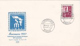 MARCOPHILIE , SAAR, 1957  COVER LETTRE,  FDC, Mi 400/ 4043 - Lettres & Documents