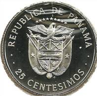 PANAMA 25 CENTESIMOS BIRD EMBLEM FRONT MAN HEAD BACK 1975 PROOF KM? READ DESCRIPTION CAREFULLY !!! - Panama