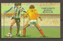 CUBA 1986 WORLD  FOOTBALL CUP 1986 MEXICO MNH - Blocks & Sheetlets