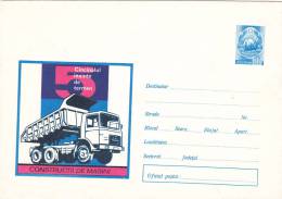 CAMIONS, CARS , TRUCK,1973, COVER STATIONERY, ENTIER POSTAUX,UNUSED,  ROMANIA - Vrachtwagens