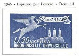 SAN MARINO - ESPRESSI  ANNO 1946 - SASS. 15 NUOVI GOMMA INTEGRA ** MNH - Express Letter Stamps