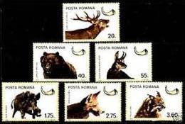 Romania 1976 Wild Animals Red Fox Bear Lynx Chamois Game Hunting Nature Fauna MNH Michel 3366-3371 SC# 2644-2649 - Unused Stamps