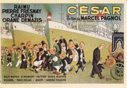 ILLUSTRATEUR ALBERT DUBOUT FILM CESAR DE MARCEL PAGNOL AVEC RAIMU FRESNAY CHARPIN DEMAZIZ AFFICHE CINEMA - Dubout