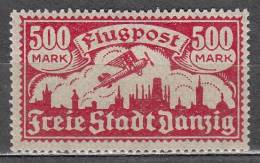 Germany Danzig 1923 Mi# 137 Flugpost Air Mail MH * - Postfris