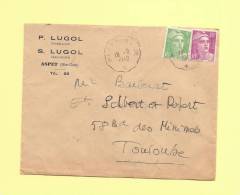 Convoyeur Pau A Toulouse - 18-6-1949 - Marianne De Gandon - Spoorwegpost
