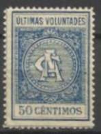 8067-SELLO FISCAL NUEVO MNH ** ULTIMAS VOLUNTADES,COLEGIO NOTARIAL 50 CENTIMOS.SPAIN REVENUE,FISCAUX,STEMPELMARKEN.1898. - Steuermarken