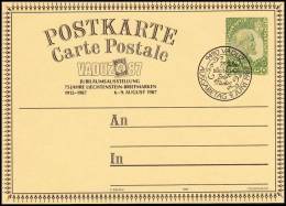 Lichtenstein 1987, Postal Stationery, Special Postmark "Vaduz 87" - Entiers Postaux