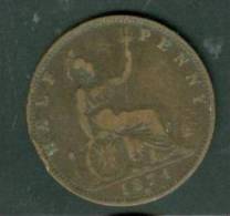 Grande Bretagne - 1 Pièce Half Penny ( 1/2 Penny ) Année 1874   - Pia0101 - C. 1/2 Penny