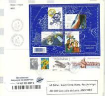 Belle Lettrre Recommandée Avec BF 123 Grands Projets, Adressée En Andorre (timbre A Date Arrivée Sant Julia AND) - Usati