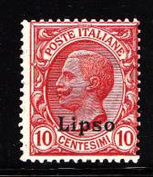 1912 LIPSO 10 CENT ROSA--NUOVO MNH** - Egeo (Lipso)