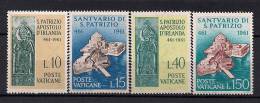 VATICANO 1961, YVERT 331/334 **,  15º CENTENARIO DE LA MUERTE DE SAN PATRICIO, RELIGIÓN - Ungebraucht