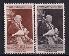 VATICANO 1963, YVERT 378/379 **, PREMIO BALZAN POR LA PAZ AL PAPA JUAN XXIII - Nuevos