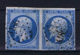 France 1853 Yv 14A  Used/Obl Paire - 1853-1860 Napoleon III