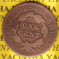 @Y@  USA 1 Large Cent 1827 Coronet Head  (2576) - 1816-1839: Coronet Head (Tête Couronnée)