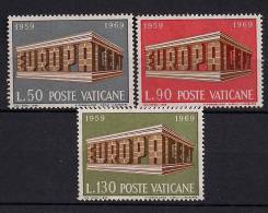 VATICANO 1969, YVERT 488/490**, TEMA EUROPA CEPT - Unused Stamps