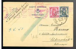 C824 - Carte N° 123 FN Oblitérée Montignies-le-Tilleul, à Destination De Ludenscheid (Allemagne), Avec TP Compl. - Briefkaarten 1934-1951