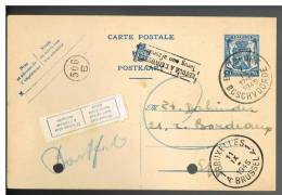 C828 - Carte N° 123 FN Oblitérée Boitsfort, Retour à L'envoyeur, Trous De Classeur - Briefkaarten 1934-1951