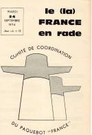 Paquebot France Journal De Greve Pages Ecrites Du 24/9/1974 - Sonstige & Ohne Zuordnung