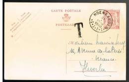 C853 - Carte N° 126 FN Oblitérée Hoegaarden, Taxée - Cartes Postales 1934-1951