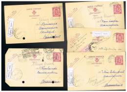 C873 - Lot De 5 Cartes N° 128 FN Oblitérées, Retour à L'envoyeur, Trous De Classeur - Briefkaarten 1934-1951