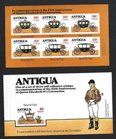 Antigua 1978 QEII Coronation Anniversary Booklet Panes Set Of 2 Fine Unused - 1960-1981 Autonomie Interne