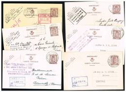 C891 - Lot De 6 Cartes N° 130 NF Oblitérées - Briefkaarten 1934-1951