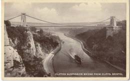 Clifton Suspention Bridge From Cliffs, Bristol. England Used Postcard, - Bristol