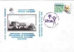 ATOME NUCLEAR CENTRAL CERNAVODA,1999, SPECIAL COVER,RARE CACHET,CONCORDANTE,ROMANIA - Atomo