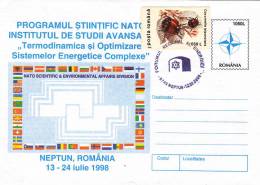 REGIONAL CONFERENCE OF ENERGY, NEPTUN,1998 , STAMPS OBLITERATION CONCORDANTE,COVER STATIONERY,ROMANIA - Elektriciteit
