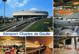 75-PARIS...AEROPORT CHARLES DE GAULLE...6 VUES ...CPM 1975 ANIMEE - Aeroporto