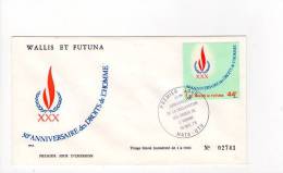 FDC Wallis Et Futuna - 30éme Anniversaire Des Droits De L'homme - Obl Du 10/12/78 (1er Jour) - FDC